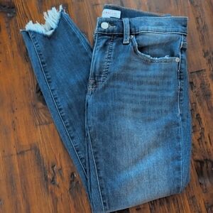 Lucky Ava Mid Rise Frayed Skinny Blue Jeans Size 4/27A